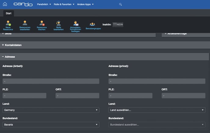 assign country to employee